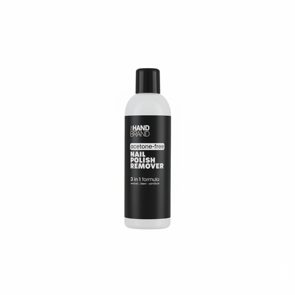 The Hand Brand Acetone-Free Nail Polish Remover 250ml on a pure white background, centred studio hero shot