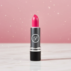 Laval Lipstick Candy Sizzle 07 vibrant pink lipstick on elegant rose gold marble background