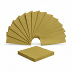Unique 20 Pack Gold Luncheon Napkins 32.3cm on white background