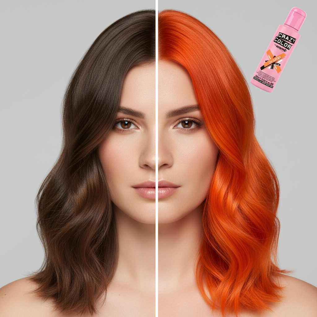 Crazy Color Orange Hair Dye - Before and After Transformation