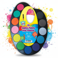 Children's jumbo 12 colour paint palette with brush - vibrant art supplies for kids