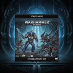 Warhammer 40,000 Introductory Set box with dramatic sci-fi background