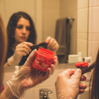 La Riche Directions Neon Red Hair Dye - Person Applying Dye Candid Moment