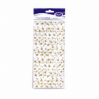 Gold star printed tissue paper pack of 5 on white background, white tissue with warm gold star print, County Products