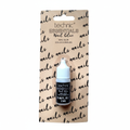 Technic Essentials Clear False Nail Glue 2ml in blister pack — studio hero shot on pure white background showing black bottle with white cap and sandy kraft card packaging