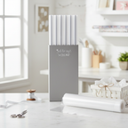 Crystal-clear cellophane wrap 5M roll on a marble countertop in a bright home gift-wrapping station