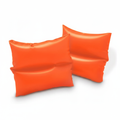Intex children's inflatable orange swimming arm bands on white background, pair shown