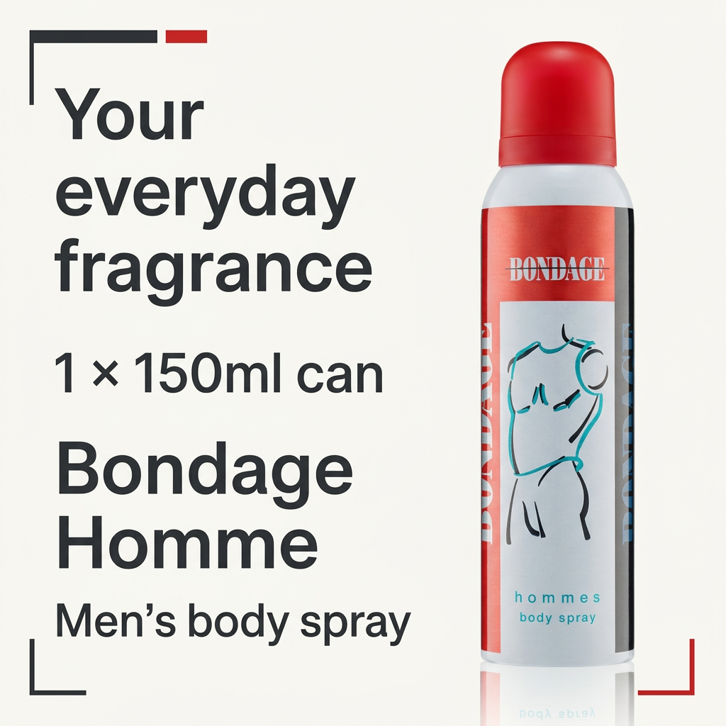 Bondage Homme men's body spray product card showing one 150ml can.