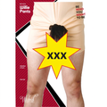 Product packaging for 'Willie Pants' by Wicked Wearables, featuring a graphic of a person's hairy rear wearing beige underwear, with a yellow starburst censoring the buttocks and red text accents.
