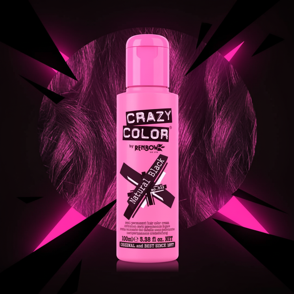 Crazy Color Natural Black Hair Dye - Dramatic Dark Background