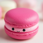 Extreme macro close-up of pink squishy macaron foam texture detail