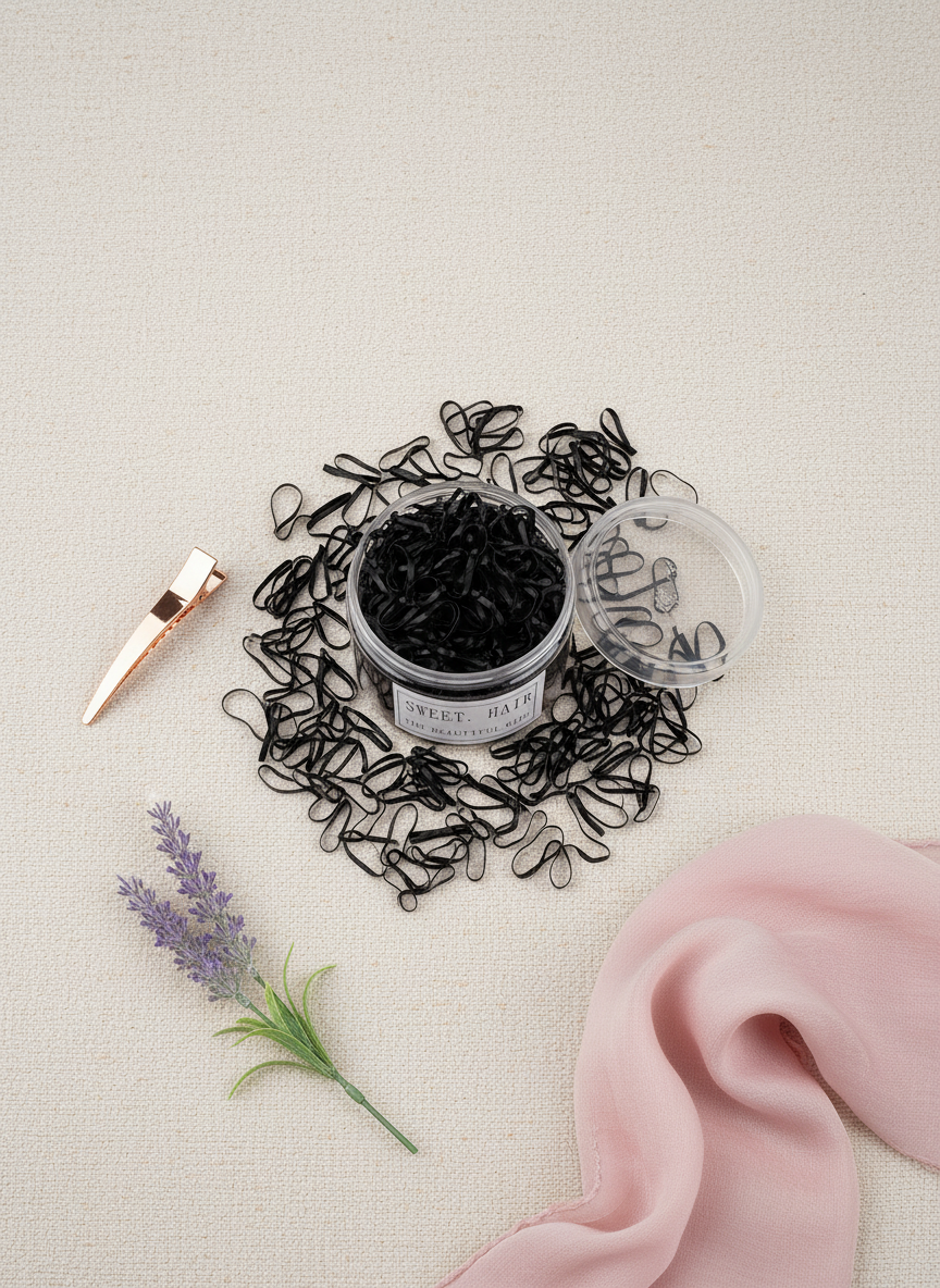 1000 Pcs Black Mini Small Elastic Hair Bands 20mm And 30mm | Merthyr Tydfil | Why Not Shop Online