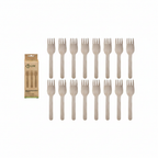 Eco Birchwood Wooden Forks 24 pack arranged on a crisp white background