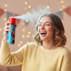 Party Success Red Temporary Hair Colour Spray - candid human interaction, woman spraying hair