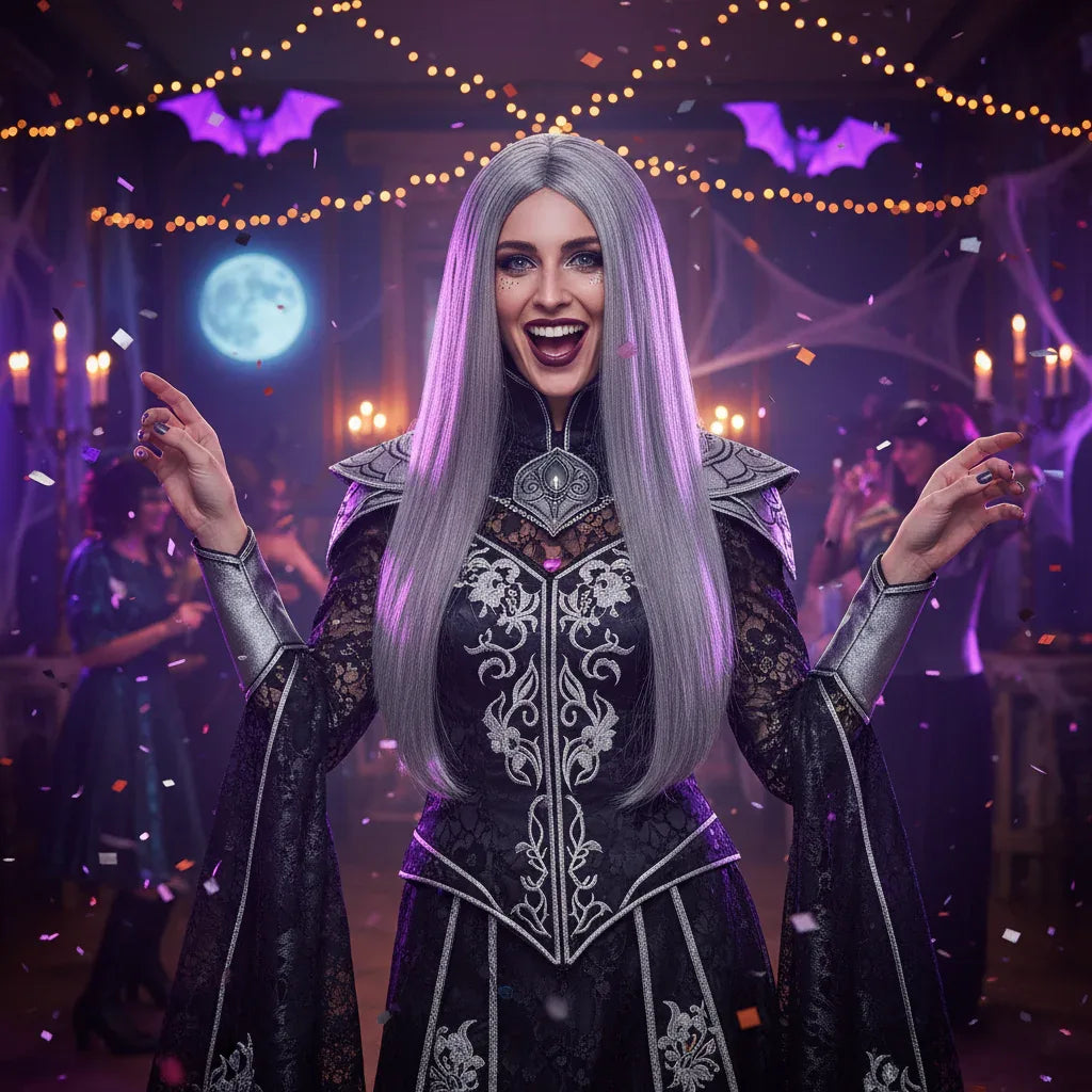 Wicked Costumes Women's Classic Long Dark Grey Wig - Why Not Shop