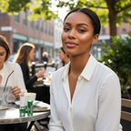 Confident woman showing flawless skin with W7 Tea Tree Concealer long-lasting coverage