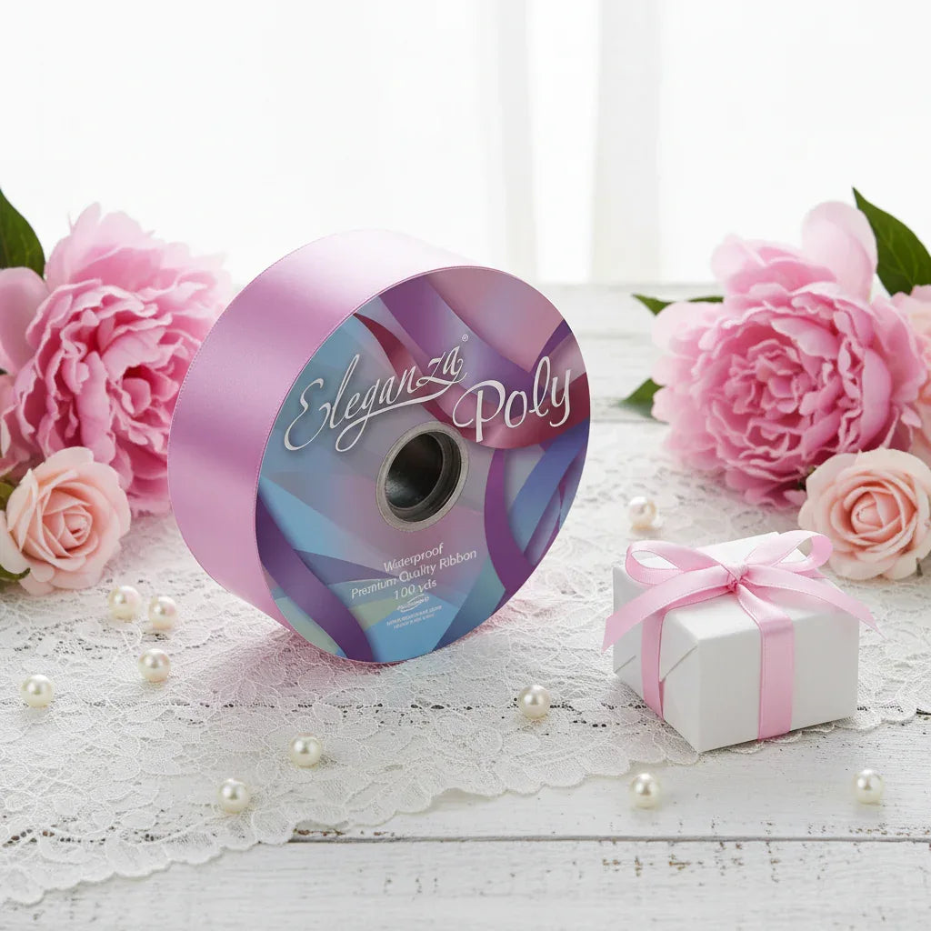 Eleganza Poly Ribbon 50mm x 91m (100yds) Classic Pink - Why Not Shop