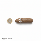 Stretchy Squeezy Poop squishy toy shown beside a £1 coin on white background to show scale