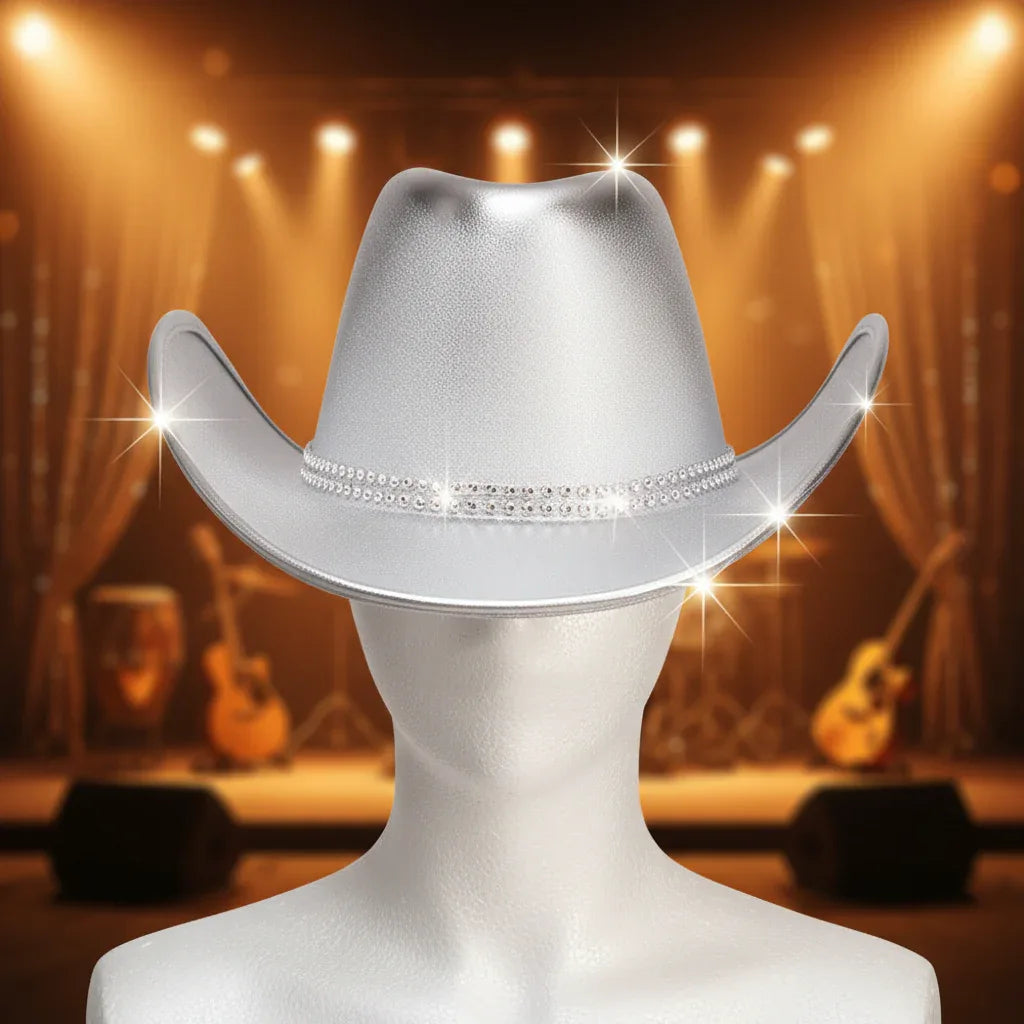 Wicked Costumes Women's Silver Rhinestone Cowboy Hat - Why Not Shop