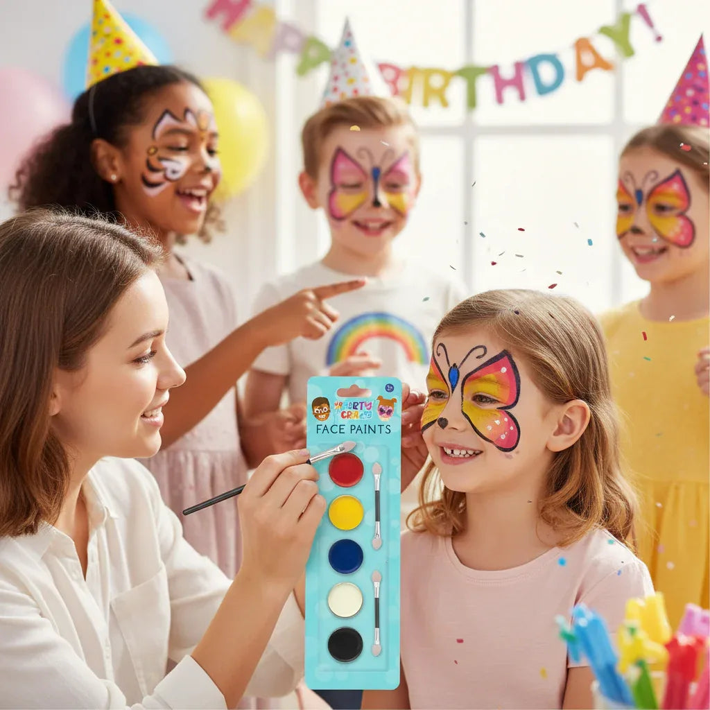 Children's Set Of 5 Face Paints & 2 Brushes Set - Why Not Shop