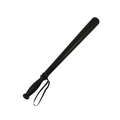 Black plastic police truncheon 51cm baton - professional product shot showing full length and realistic design