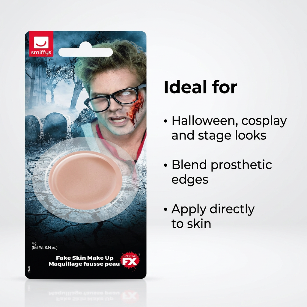 Smiffys Fake Skin Make Up ideal uses panel for Halloween, cosplay and stage looks