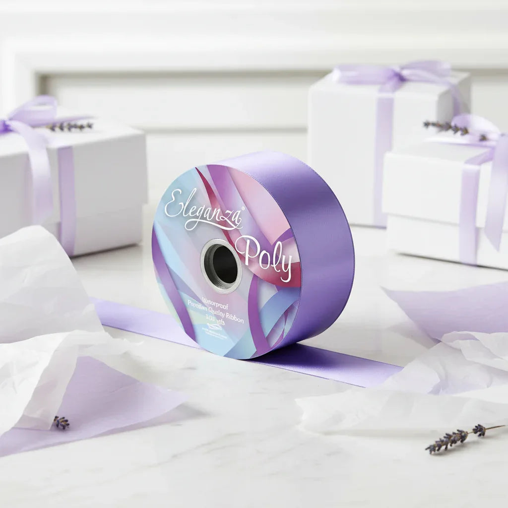 Eleganza Poly Ribbon 50mm x 91m (100yds) Lavender - Why Not Shop