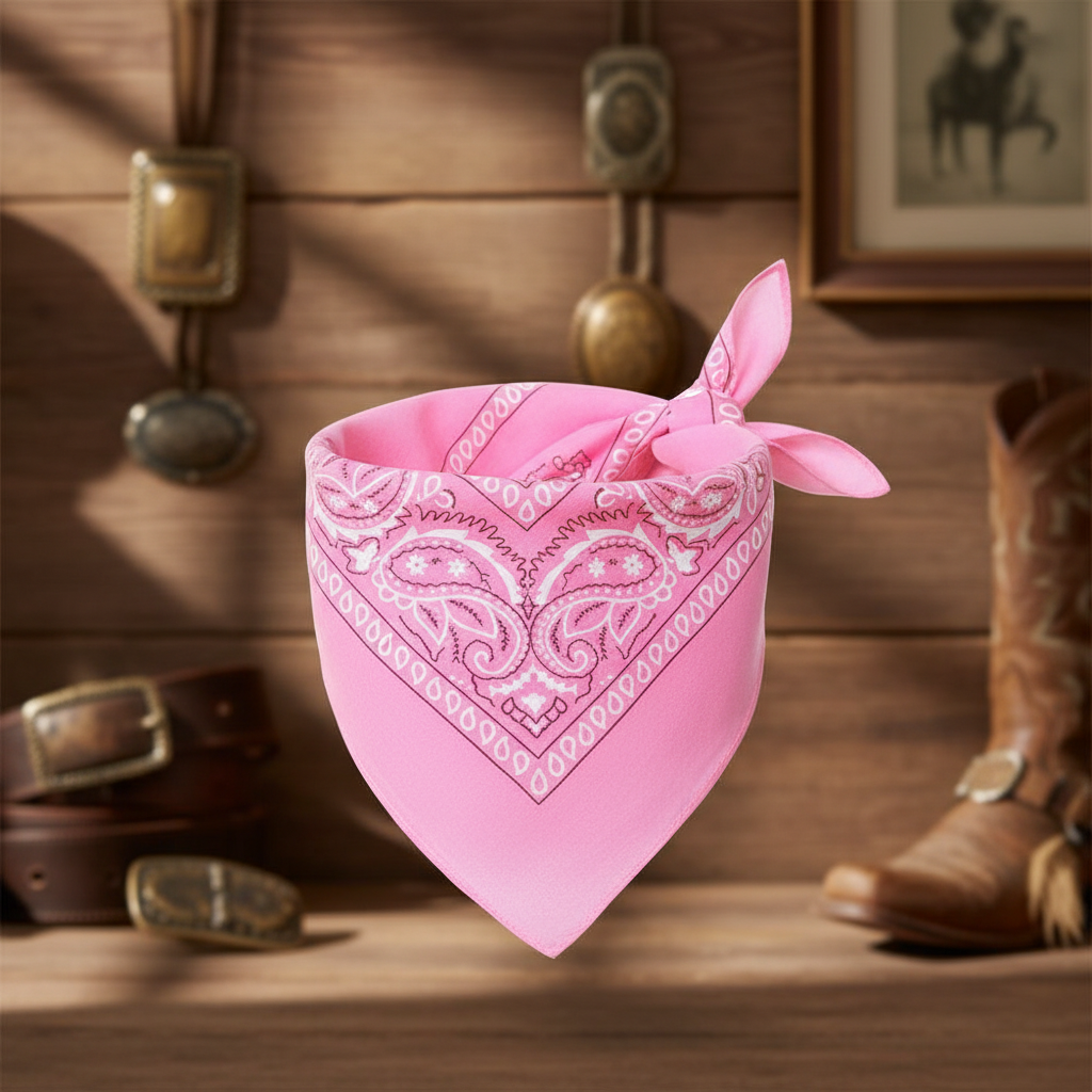 Wicked Costumes Women's Cowboy Bandana - Baby Pink Fancy Dress Accessory | Merthyr Tydfil | Why Not Shop Online