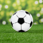 Inflatable Football 40cm on green grass pitch studio background