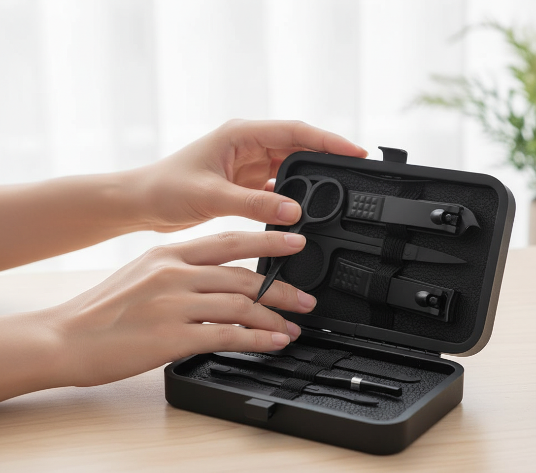 Classic Black Manicure Set – 7-Piece Stainless Steel | Merthyr Tydfil | Why Not Shop Online