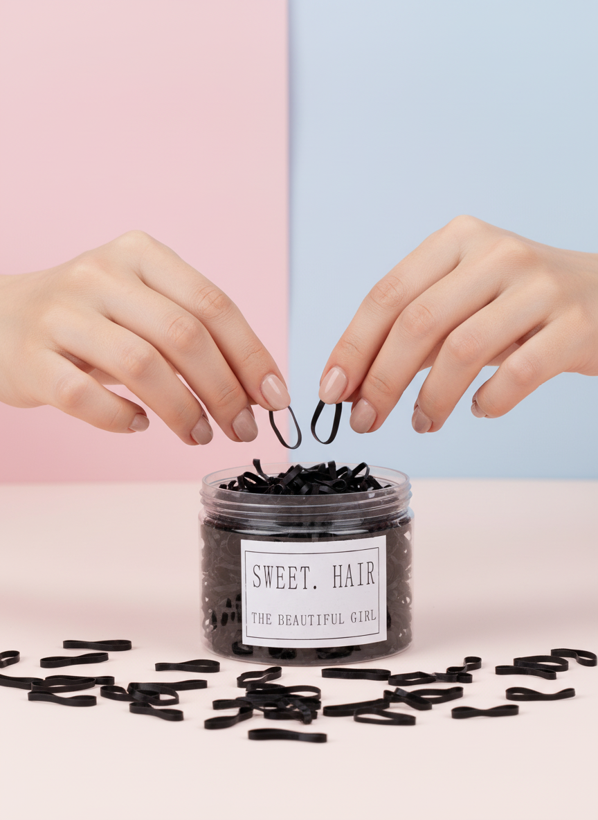 1000 Pcs Black Mini Small Elastic Hair Bands 20mm And 30mm | Merthyr Tydfil | Why Not Shop Online