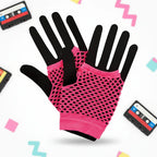 Wicked Costumes 1980's Neon Pink Net Gloves - Retro Party Style - Why Not Shop
