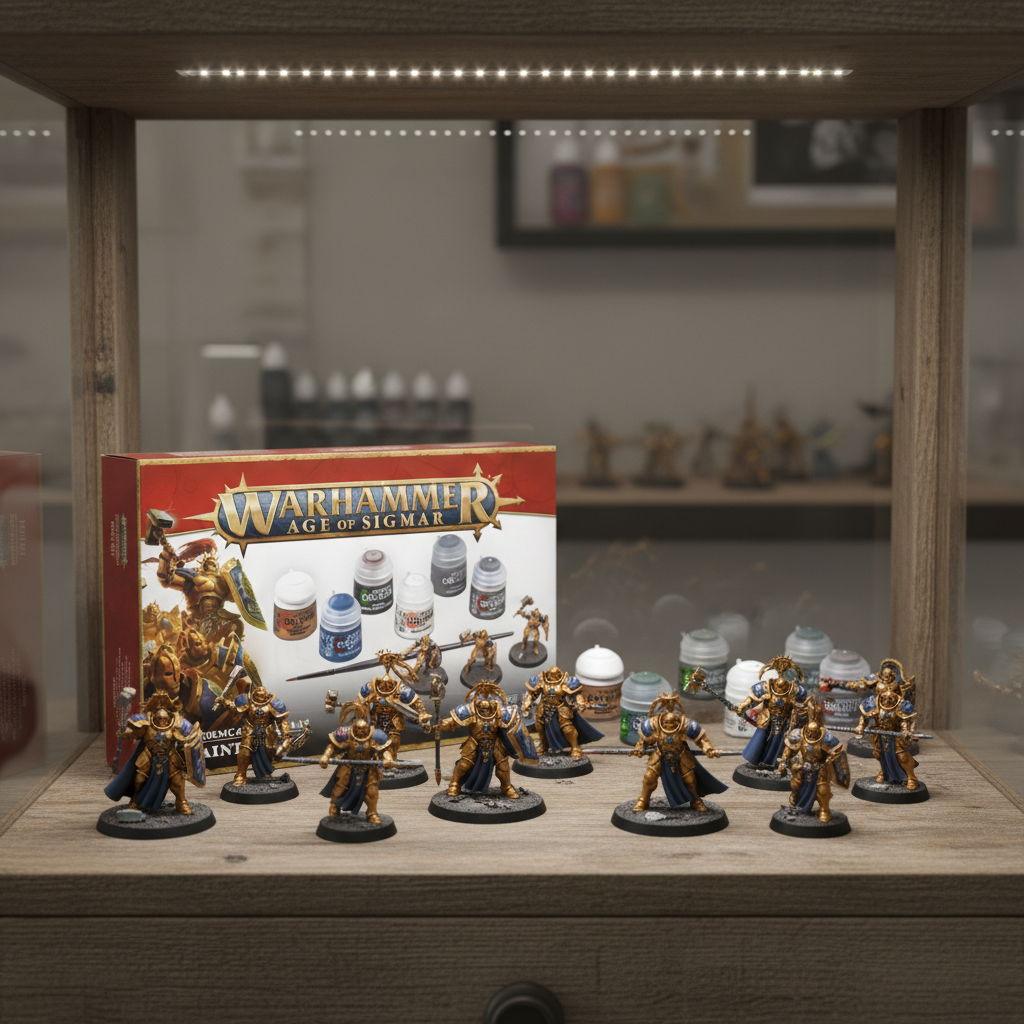 Beautifully painted Stormcast Eternals miniatures in gold and blue armor