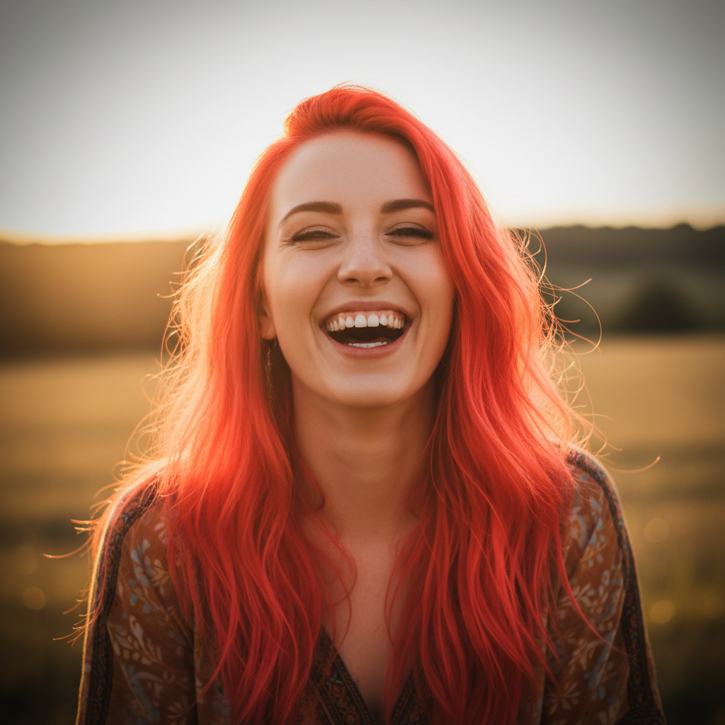 La Riche Directions Neon Red Hair Dye - Aspirational Neon Red Hair Result Lifestyle