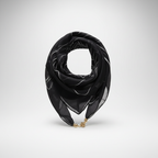 Women's black striped pattern neck gaiter scarf on clean white background — Why Not Shop