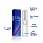Panache Parfum De Toilette 50ml feature infographic with callout labels highlighting fragrance notes and key benefits
