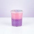Glitter crystal putty in clear tub showing sparkling two-layer iridescent effect