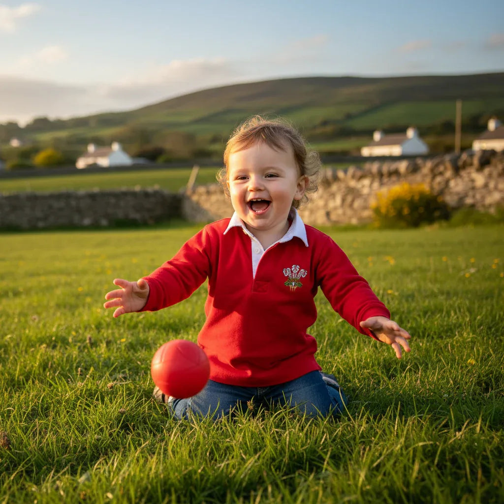 Kids' Traditional Long Sleeve Welsh Red Rugby Shirts Age 1-2 Years - Why Not Shop