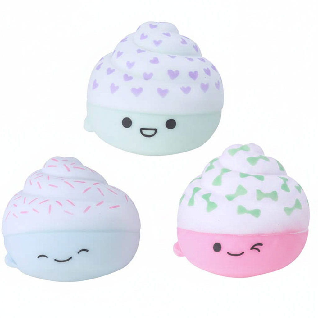 Squishy Cupcake Cuties assorted designs on white background - hero product shot