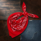 Wicked Costumes Red & White Paisley Cowboy Bandana – Fancy Dress Accessory - Why Not Shop