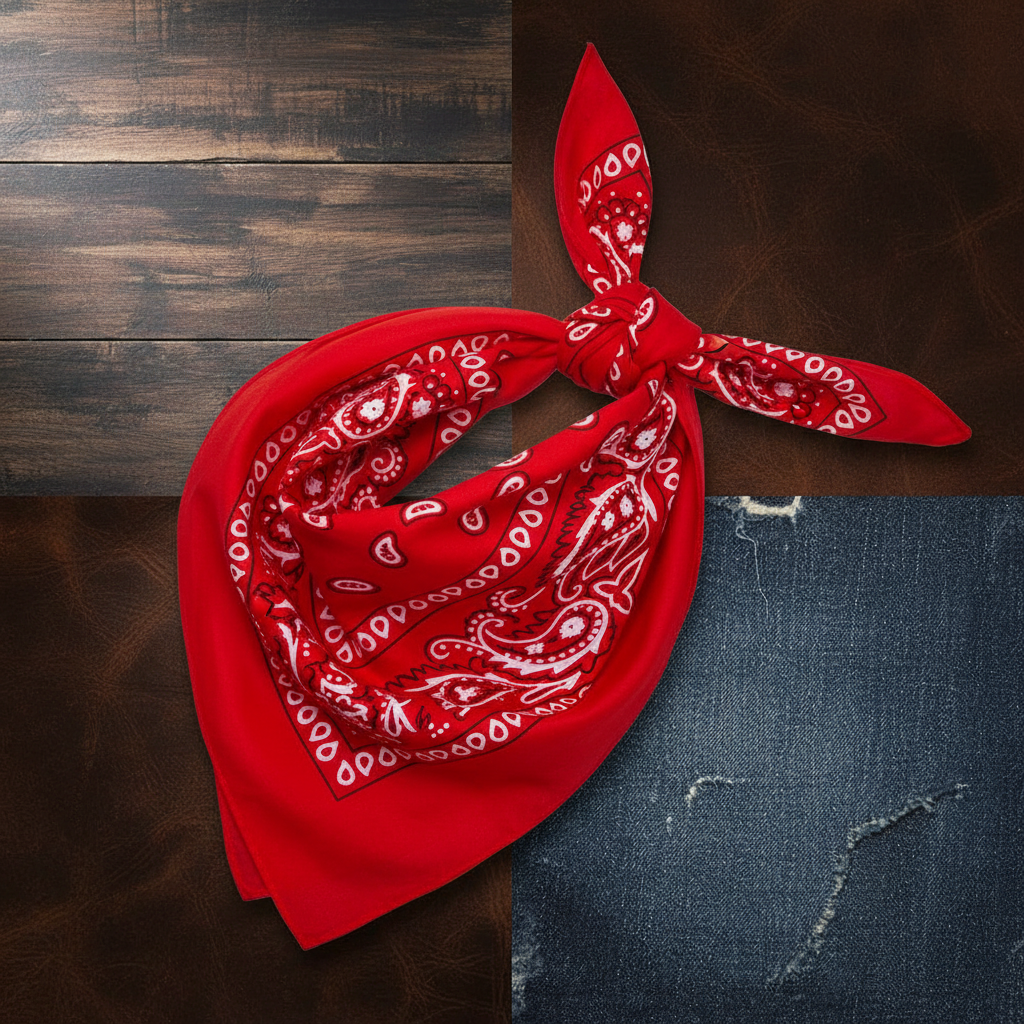 Wicked Costumes Red & White Paisley Cowboy Bandana – Fancy Dress Accessory | Merthyr Tydfil | Why Not Shop Online