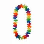 Rainbow flower lei Hawaiian garland 100cm studio shot white background