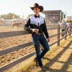 Wicked Costumes Cowboy Shirt - Black & White Western Style for Adults - Why Not Shop