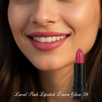 Woman with beautifully applied Laval Dawn Glow 38 soft pink lips smiling radiantly and confidently