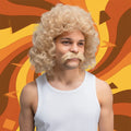 Wicked Costumes Dirty Blonde Perm Wig & Moustache Set for Men - Why Not Shop