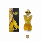 Revitalise Fantasy EDP 85ml bottle and box flat lay on white background with pound coin for scale