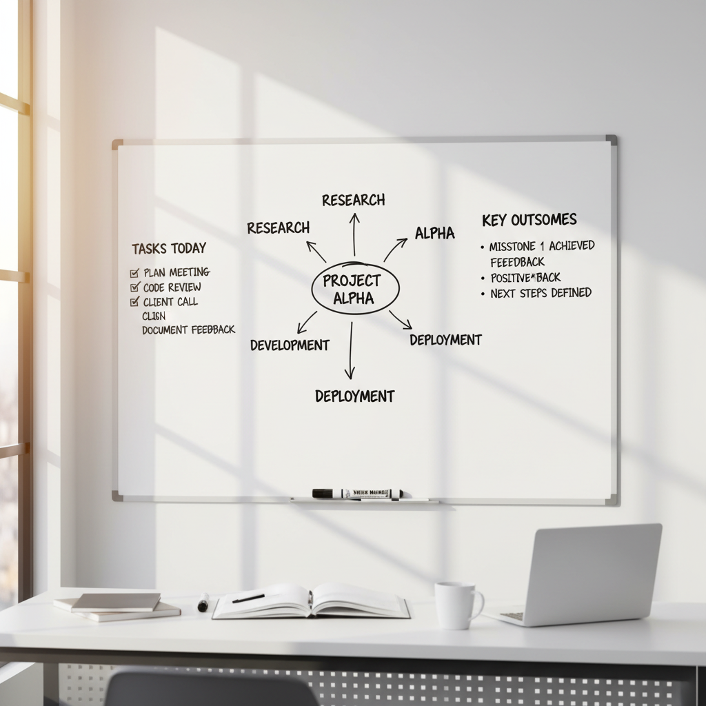 Organised whiteboard written with Tallon Dry Wipe Markers