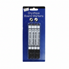 Tallon Dry Wipe Markers Black Ink Pack of 4 on white background