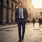 Confident man with Real Time Wild Action aftershave — golden hour aspirational fragrance lifestyle scene