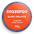 Snazaroo Classic Dark Orange Face Paint 18ml pot on pure white background, studio hero shot
